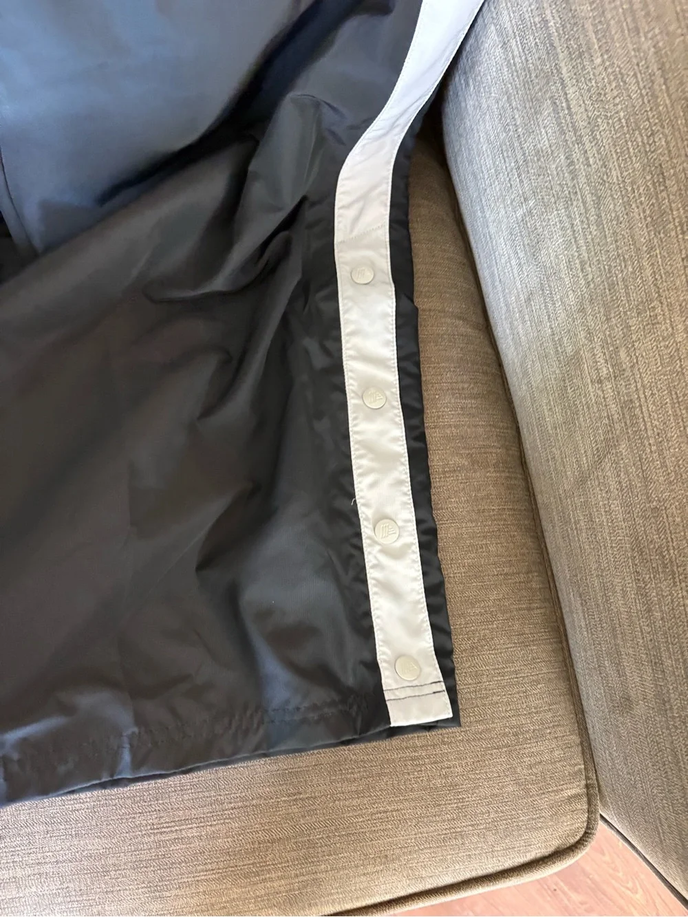 ALDI Men's Black Track Joggers with White Contrast Stripes